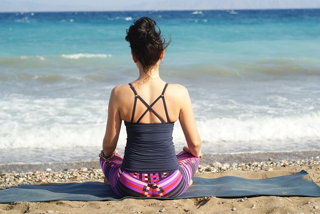 Yoga in beach